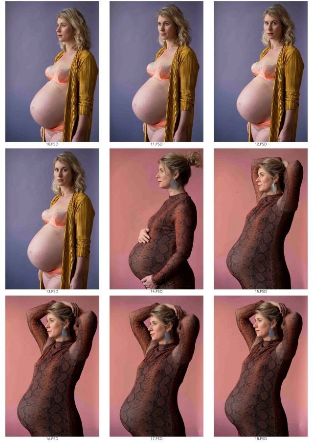 preg shots purple and red